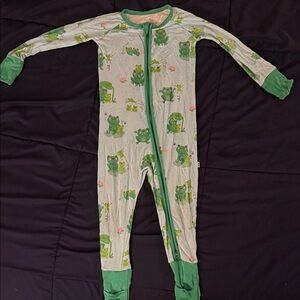 Little Sleepies Green Frog Kids Footie